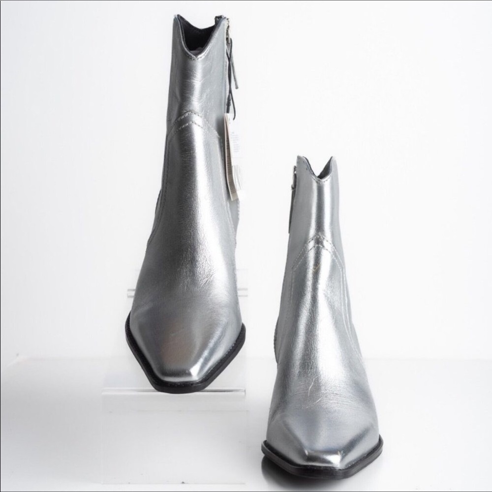 Zara METALLIC COWBOY BOOTS/Booties